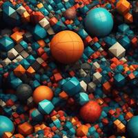 Colorful seamless geometric pattern created with technology photo