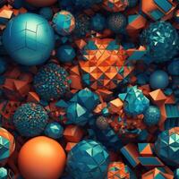 Colorful seamless geometric pattern created with technology photo