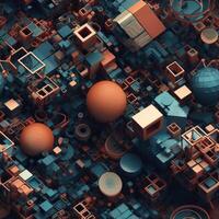 Colorful seamless geometric pattern created with technology photo