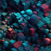 Colorful seamless geometric pattern created with technology photo