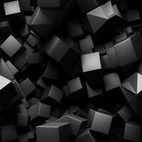 Dark black Geometric grid background created with technology photo