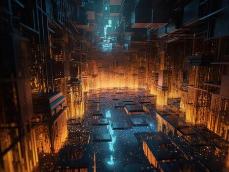 Big data visuliastion cyberspace created with technology photo