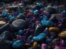 Translucent glass Stones and pebbles Abstract background with geometric shapes created with technology. photo