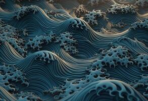 Asian line wave pattern created with technology. photo