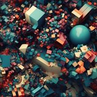 Colorful seamless geometric pattern created with technology photo
