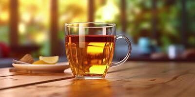 Glass cup of tea. Illustration photo