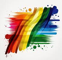 acuarela arco iris bandera. ilustración ai generativo foto