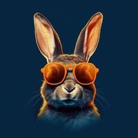 Cool rabbit in sunglasses. Illustration photo