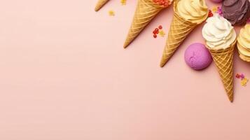 Ice cream background. Illustration photo