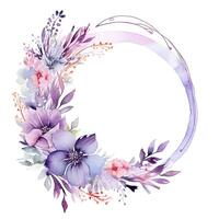 Watercolor floral frame. Illustration photo