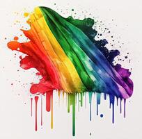 Watercolor rainbow flag. Illustration photo