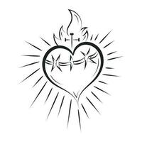 Sacred Heart Of Jesus With Rays vector