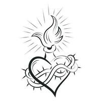 Sacred Heart Of Jesus With Rays vector