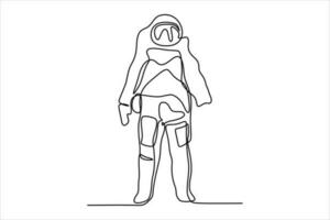 continuous line illustration of an astronaut vector