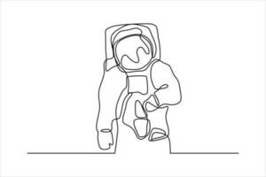 continuous line illustration of an astronaut vector