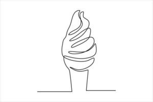 ice cream continuous line illustration vector