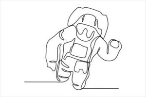 continuous line illustration of an astronaut vector