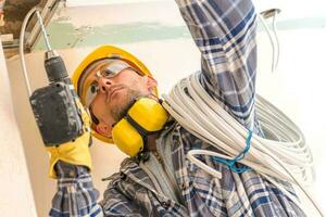 Construction Worker with Cable photo