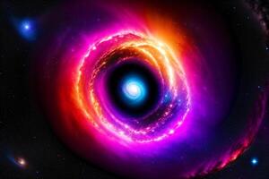 Space background. Cosmic Enigma. Capturing the Mysteries of a Black Hole in Space. photo