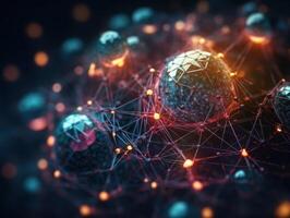 Global connection internet technology Futuristic network lines background Created with technology photo