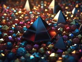 Futuristic abstract triangle geometric background created with technology photo