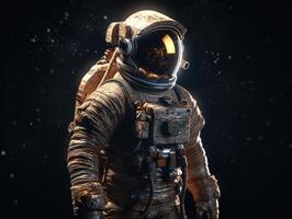 Astronaut in spacesuit against the background of the night sky Created with technology photo