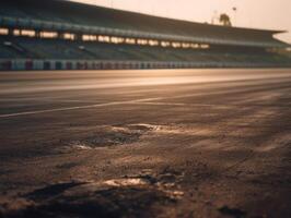 Race track Empty asphalt road concept Driving on an empty road Racing sports concept Created with technology photo