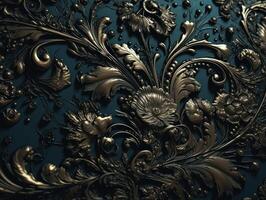 Royal vintage Victorian Gothic background Rococo venzel and whorl created with technology. photo