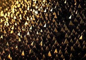 Futuristic abstract golden pyramid geometric background created with technology photo