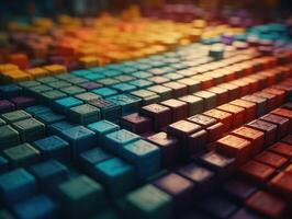 Futuristic plastic cubes background Abstract geometric mosaic grid Square tiles pattern technology photo