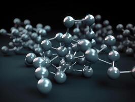 Abstract molecule model on dark background Created with technology. photo