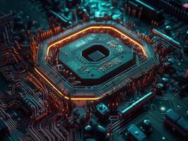 Technology circuit board pattern Motherboard industrial background Created with technology photo