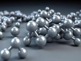 Abstract molecule model on dark background Created with technology. photo