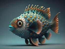 Colorful fish in the aquarium. Underwater world Created with technology photo