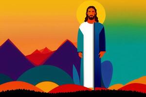 An illustration of Jesus Christ. Journey with Jesus, the Savior. photo