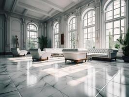 Stylish composition of cozy living room interior Created with technology. photo