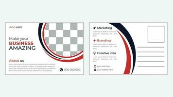 Modern creative corporate postcard or EDDM postcard design vector template for digital agency.