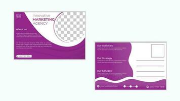 Modern creative professional corporate postcard design vector template, abstract background.