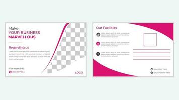 Modern creative professional corporate postcard design vector template, abstract background,