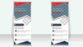 Professional corporate roll up banner template for digital agency, vector illustration, made with geometric shape, vertical banner, Presentation, Cover Publication.