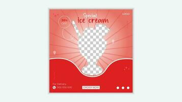 Ice cream social media post and web banner post design vector template.