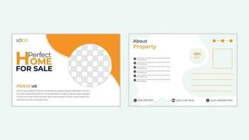 Modern creative abstract professional corporate postcard design vector template.