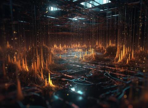 Big data visuliastion cyberspace created with technology photo