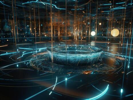 Big data visuliastion cyberspace created with technology photo