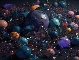 Translucent glass Stones and pebbles Abstract background with geometric shapes created with technology. photo