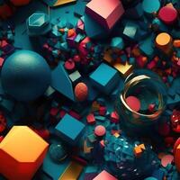 Colorful seamless geometric pattern created with technology photo
