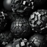 Dark black Geometric grid background created with technology photo