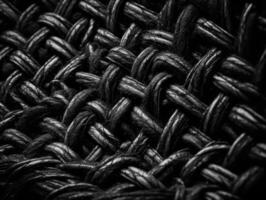 Dark black Abstract woven mat texture. Wickerwork background created with technology photo