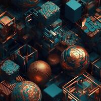 Colorful seamless geometric pattern created with technology photo