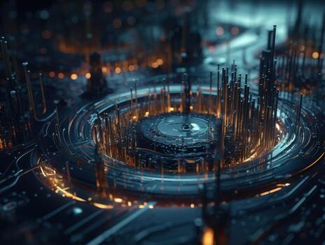 Big data visuliastion cyberspace created with technology photo